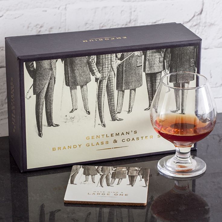 Emporium Collection Personalised Brandy Glass And Coaster Set product image
