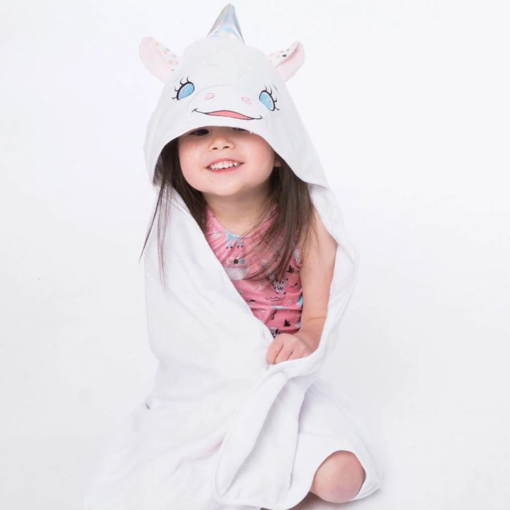 Personalised Embroidered Unicorn Hooded Towel product image