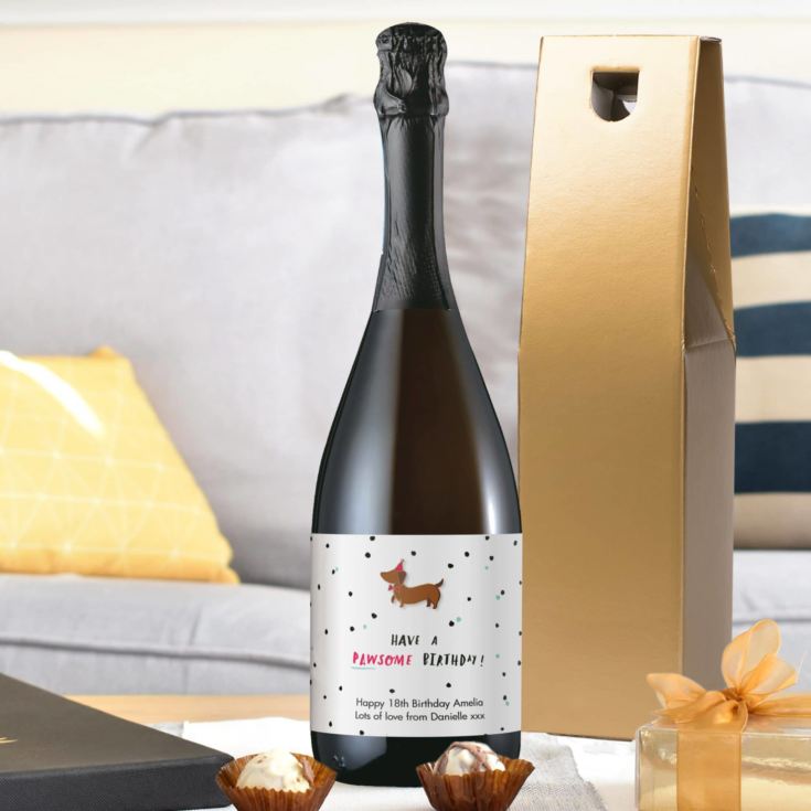 HotchPotch Pawsome Personalised Birthday Prosecco product image