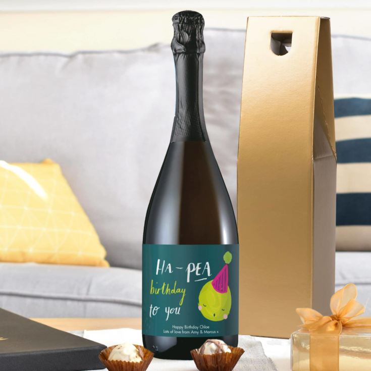 Personalised HotchPotch Ha-pea Birthday Prosecco product image