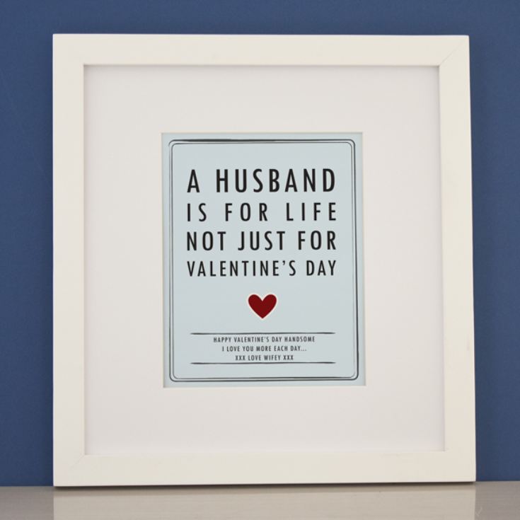 Personalised Husband For Life Valentine's Framed Print product image