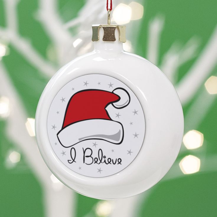 Personalised I Believe in Santa Christmas Bauble product image