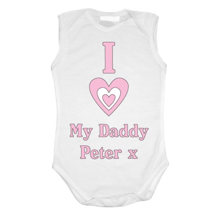 I Heart My Daddy Personalised Baby Grow product image