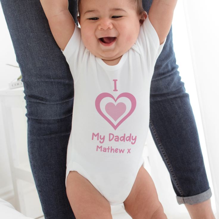 I Heart My Daddy Personalised Baby Grow product image