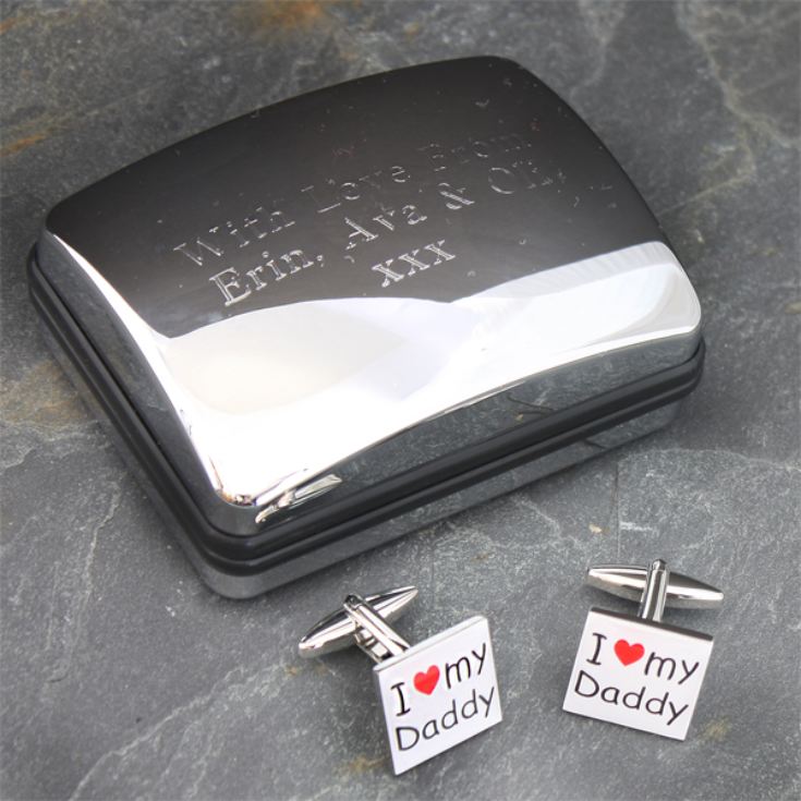 I Love My Daddy Cufflinks With Engraved Gift Box product image