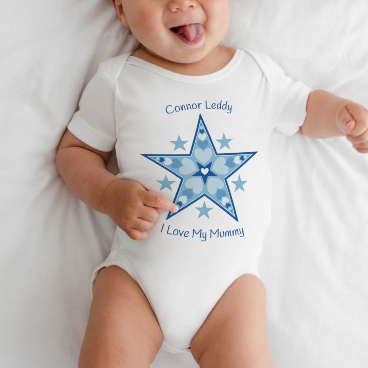 Personalised I Love My Mummy Star Design Baby Grow product image