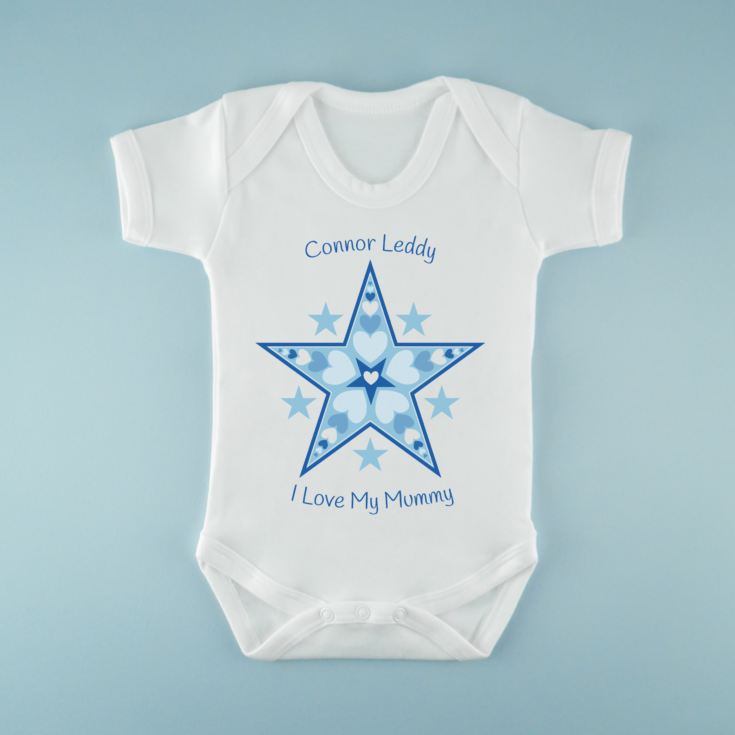 Personalised I Love My Mummy Star Design Baby Grow product image