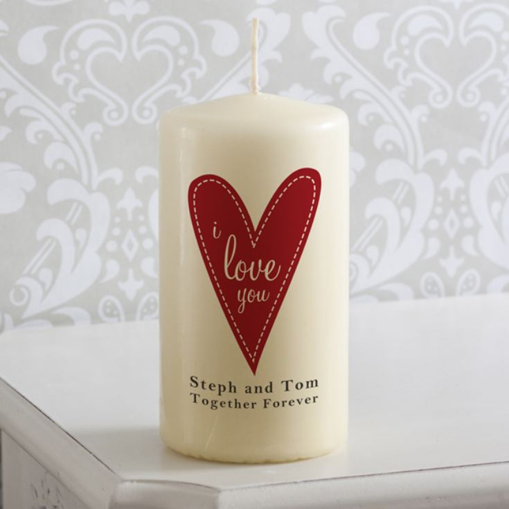 Personalised I Love You Heart Design Candle product image