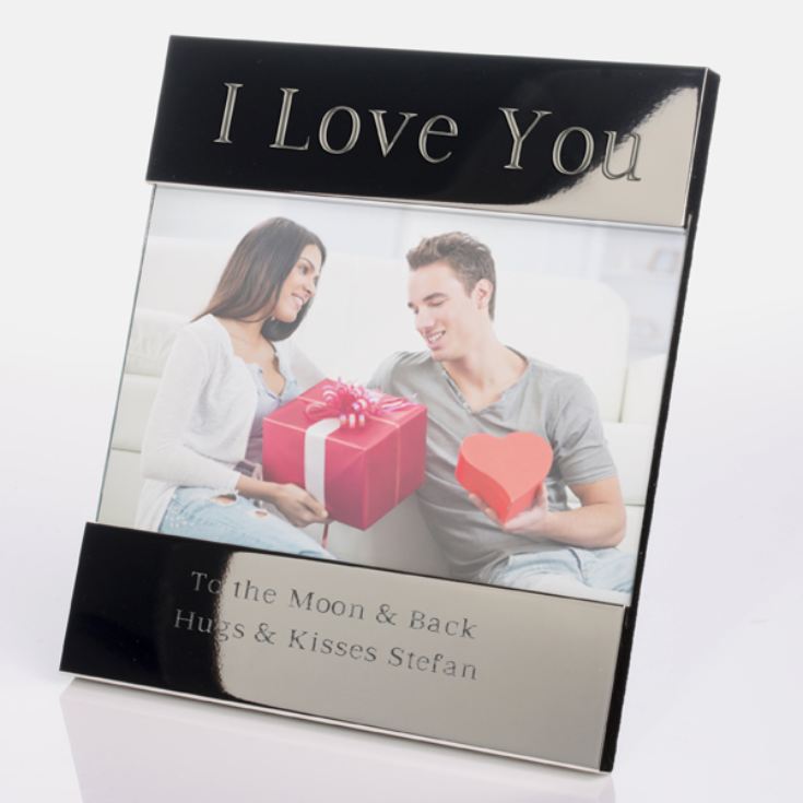 I Love You Shiny Silver Photo Frame product image