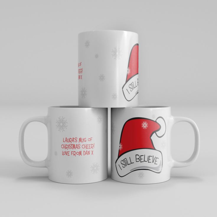 Personalised I Still Believe Santa Hat Mug product image