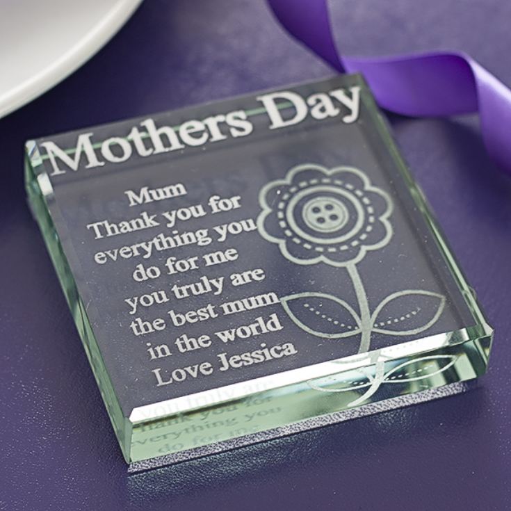 Engraved Mother's Day Glass Keepsake The Gift Experience