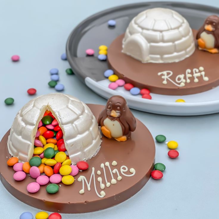 Chocolate Smash Personalised Igloo and Praline Penguin product image