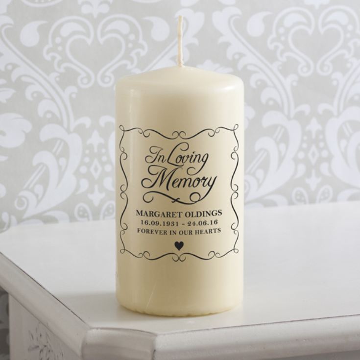 Personalised In Loving Memory Candle The Gift Experience