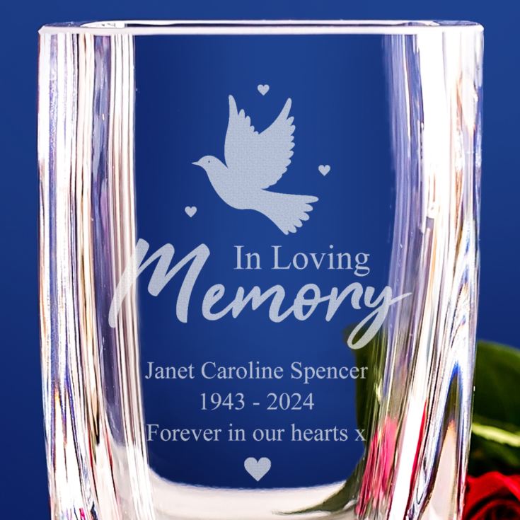 Personalised In Loving Memory Glass Vase product image