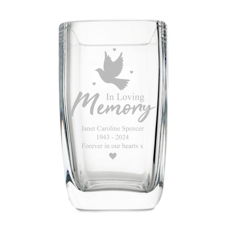 Personalised In Loving Memory Glass Vase product image