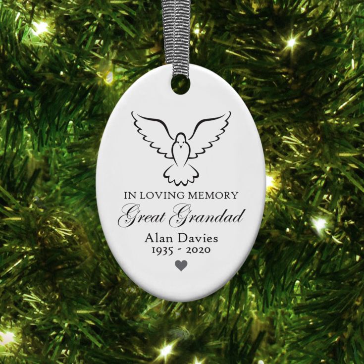 Personalised In Loving Memory Oval Hanging Ornament product image