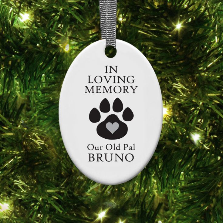 Personalised In Loving Memory Pet Oval Hanging Ornament product image