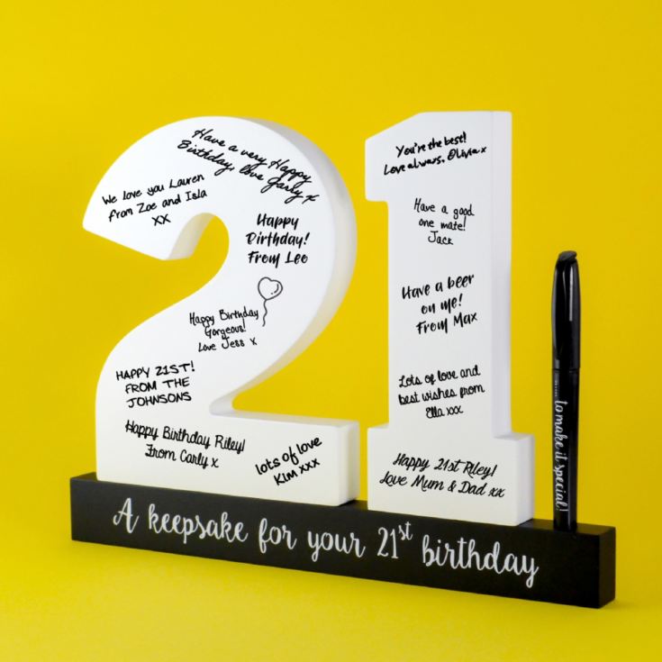 21st Birthday Wooden Numbers and Pen product image
