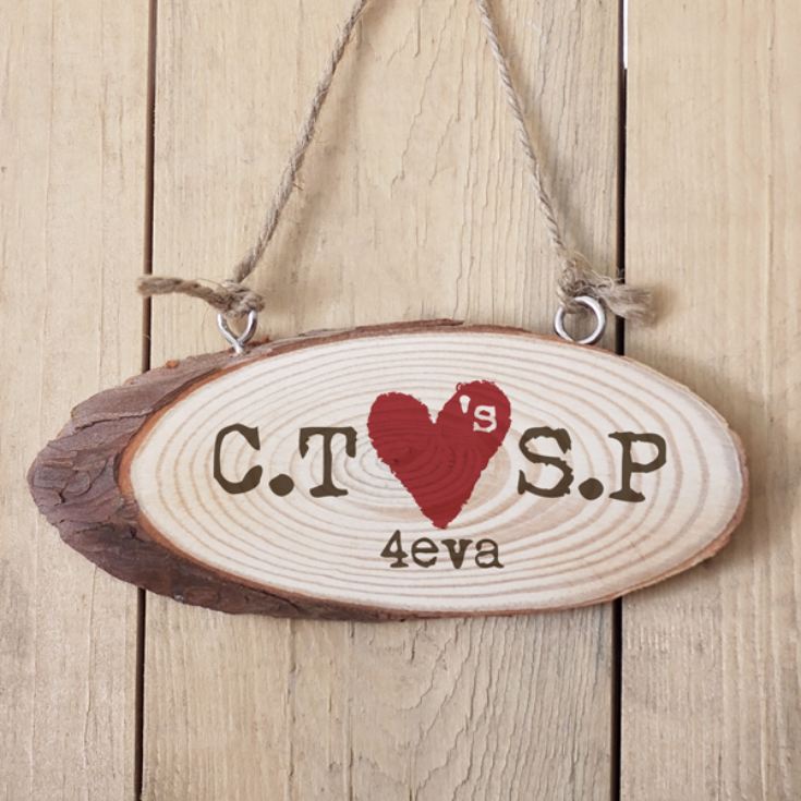 Personalised Tree Carving Wooden Hanging Plaque product image
