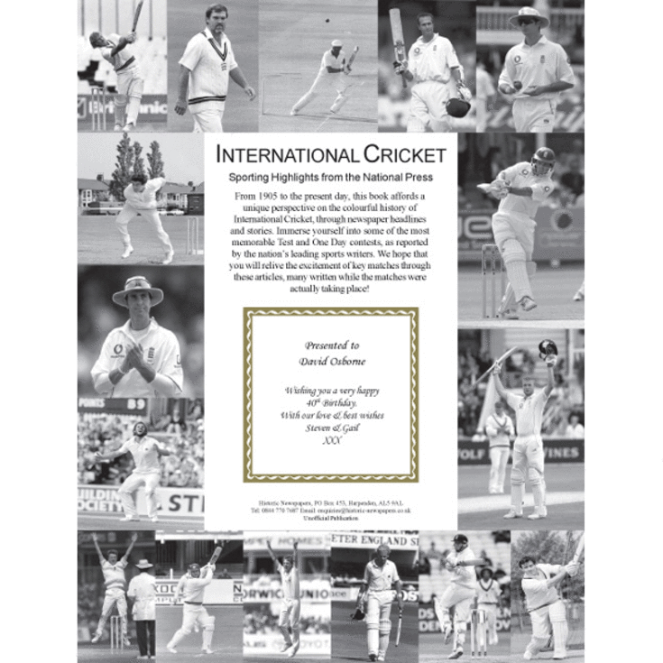 Personalised Cricket Book product image