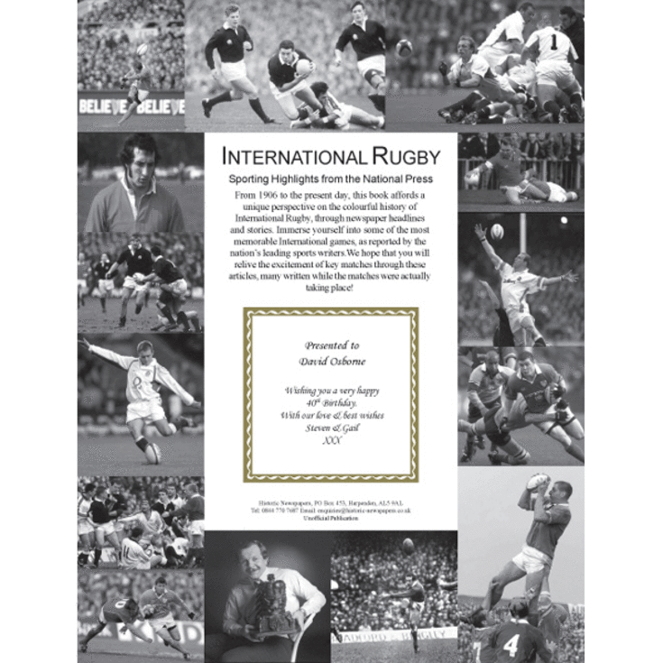 Personalised - 100 Year English Rugby History Book product image