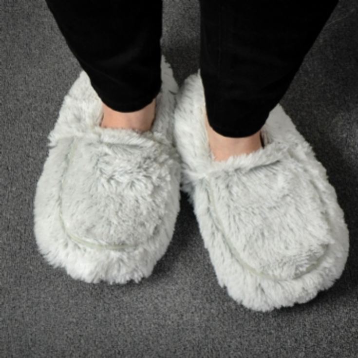 Plush Grey Microwavable Slippers product image