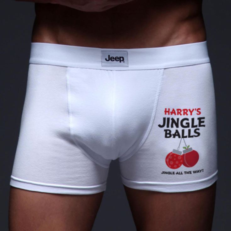 Personalised Jingle Balls Christmas Boxer Shorts product image