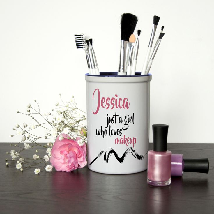 Just A Girl Who Loves Makeup Personalised Brush Holder product image
