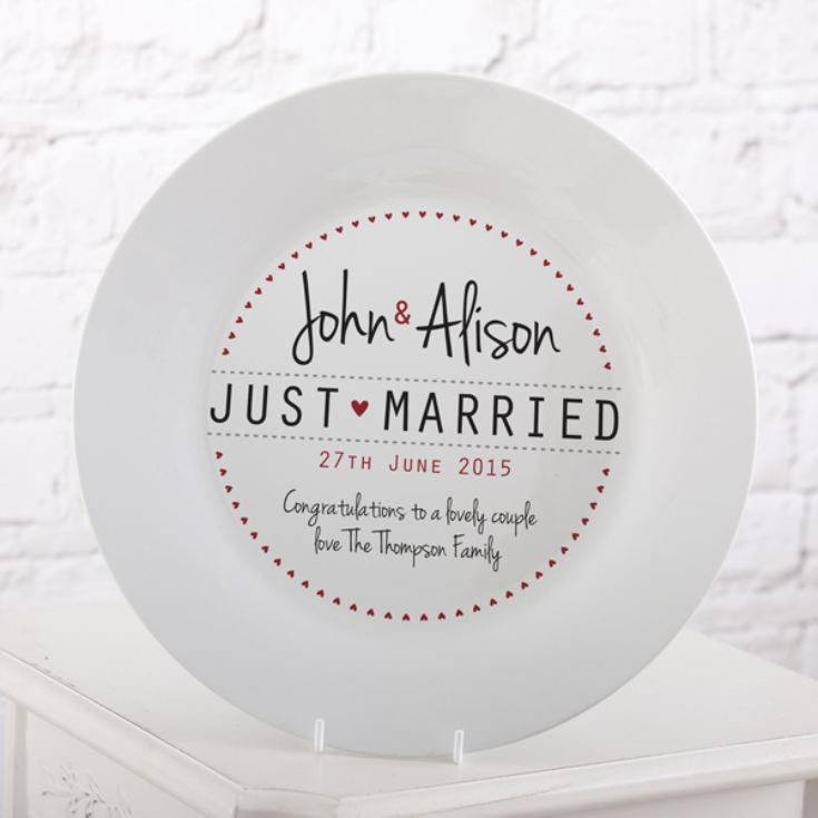 Personalised Just Married Wedding Plate product image
