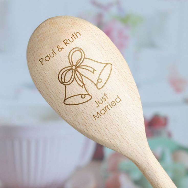 Just Married Personalised Wooden Spoon product image