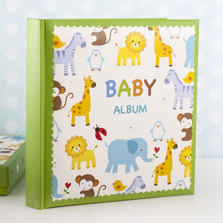 Baby Boys Zoo Photo Album With Keepsake Box The Gift Experience
