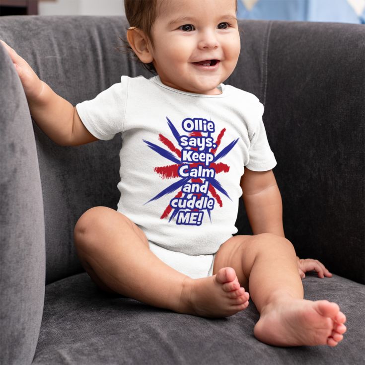 Personalised Keep Calm Baby Grow product image