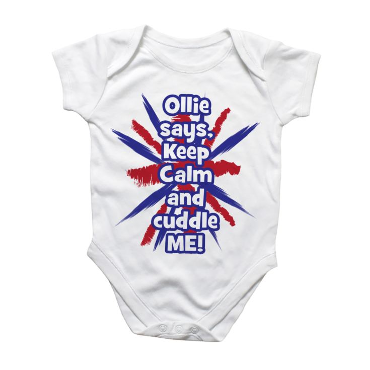 Personalised Keep Calm Baby Grow product image