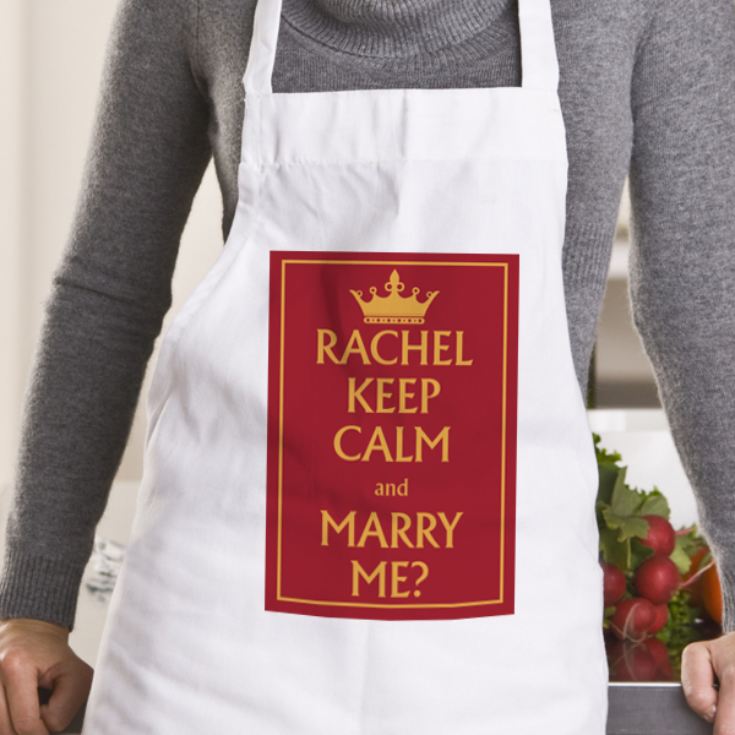Personalised Keep Calm Valentine's Day Apron product image