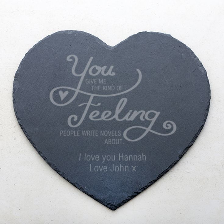 Personalised Kind Of Feeling Slate Heart Placemat product image