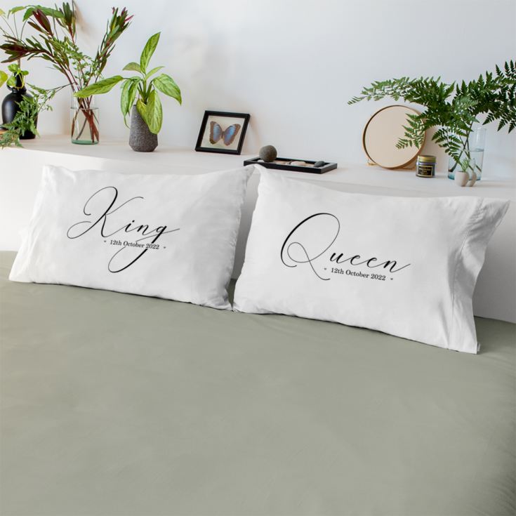 Personalised King & Queen Pair Of Pillowcases product image
