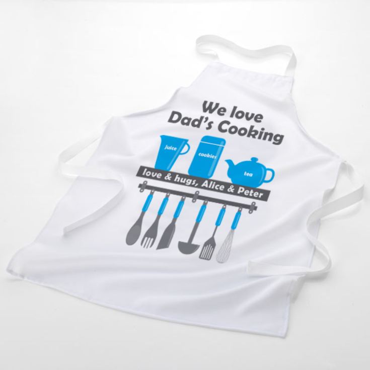 We Love Dad's Cooking Personalised Apron product image