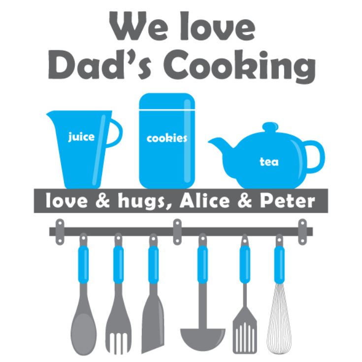 We Love Dad's Cooking Personalised Apron product image