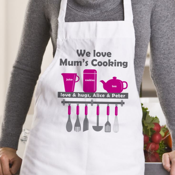 We Love Mum's Cooking Personalised Apron product image