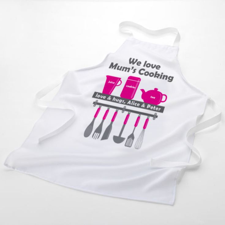 We Love Mum's Cooking Personalised Apron product image