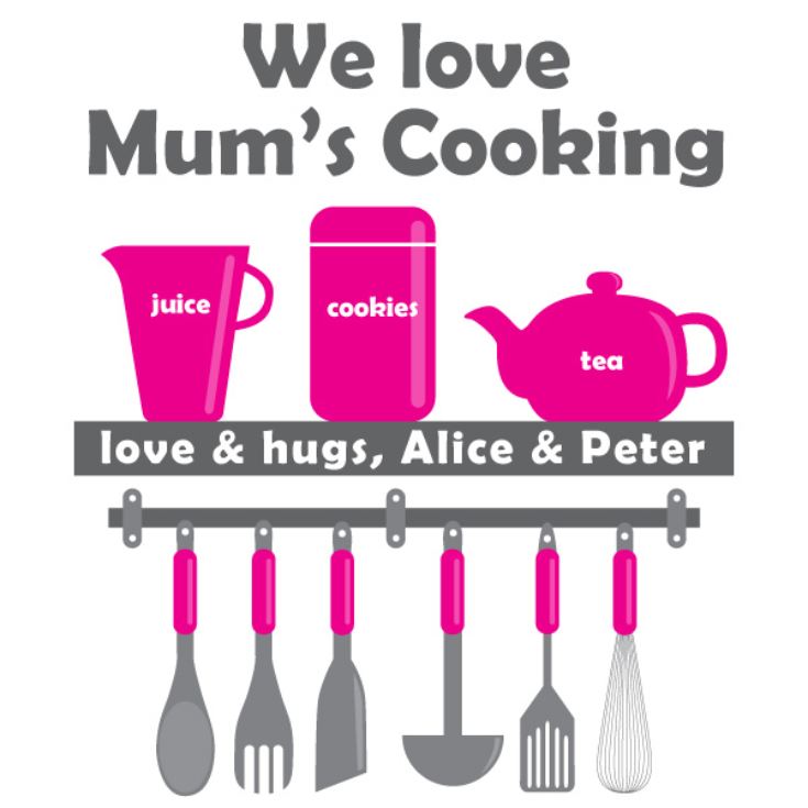 We Love Mum's Cooking Personalised Apron product image