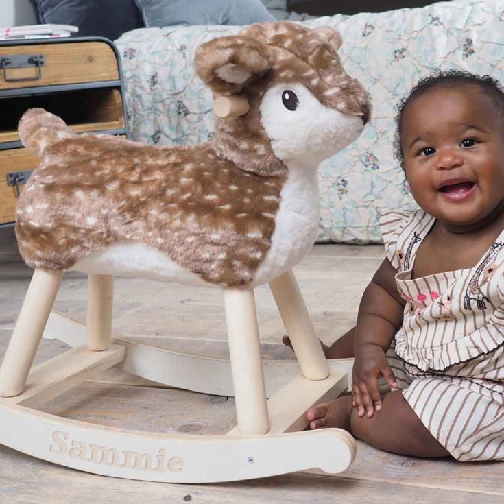Personalised Willow Rocking Deer 9+ Months The Gift Experience