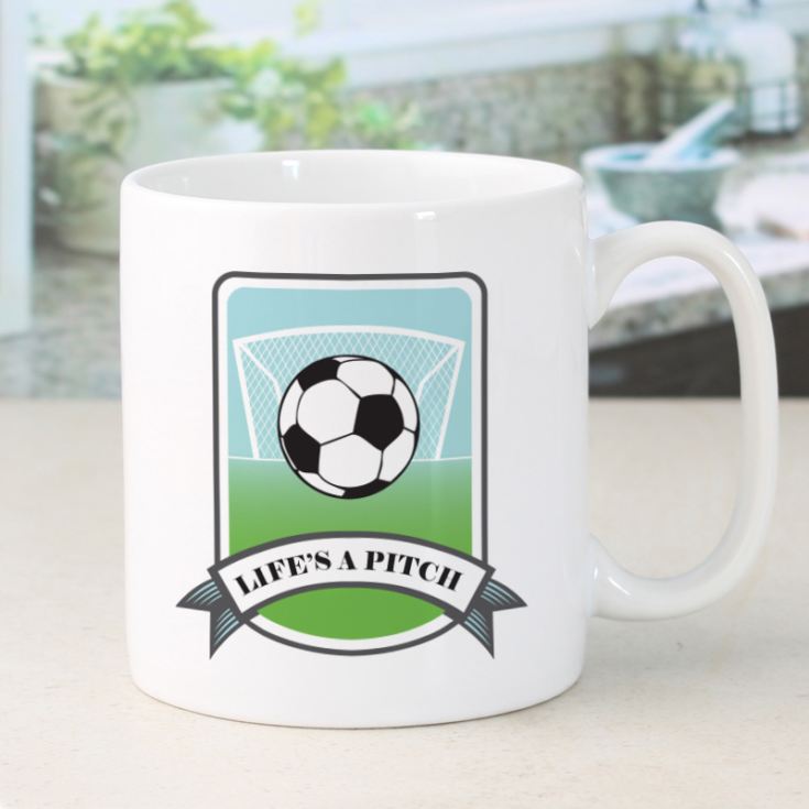 Personalised Life's A Pitch Football Mug product image