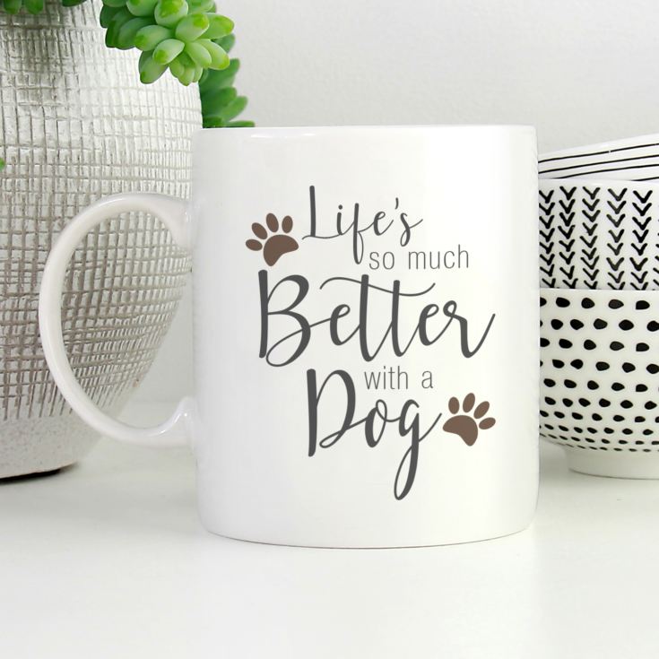 Personalised Lifes So Much Better With A Dog Photo Mug product image