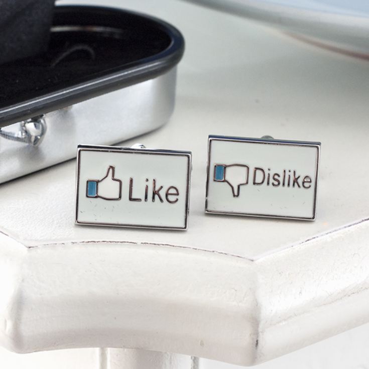 Like Dislike Social Media Cufflinks in Personalised Box product image