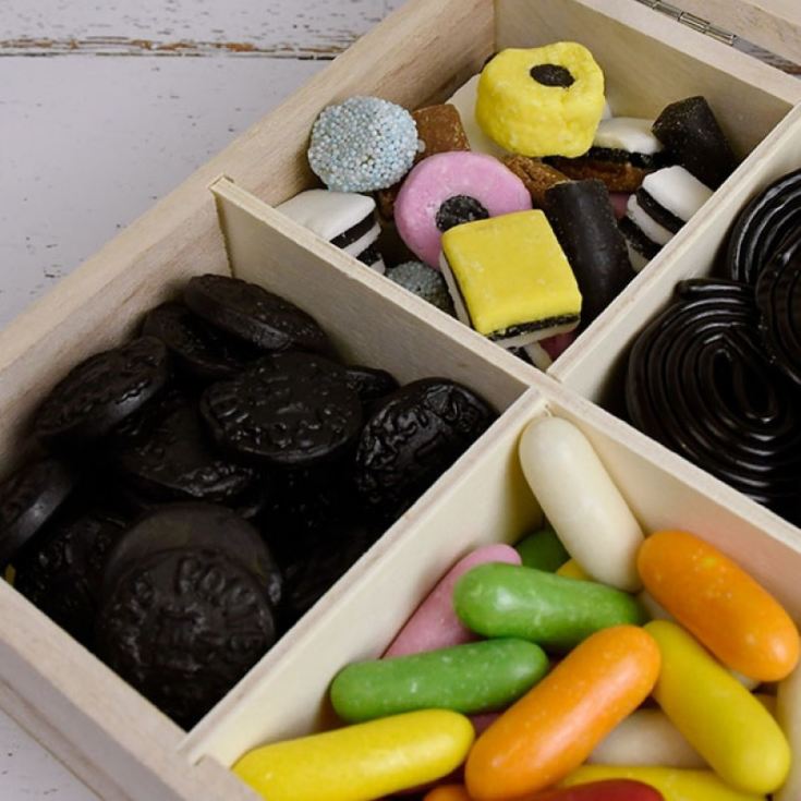 Personalised Finest Liquorice Wooden Sweet Box product image