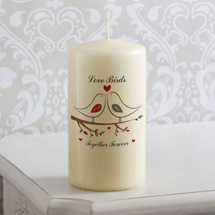 Personalised Love Birds Candle product image