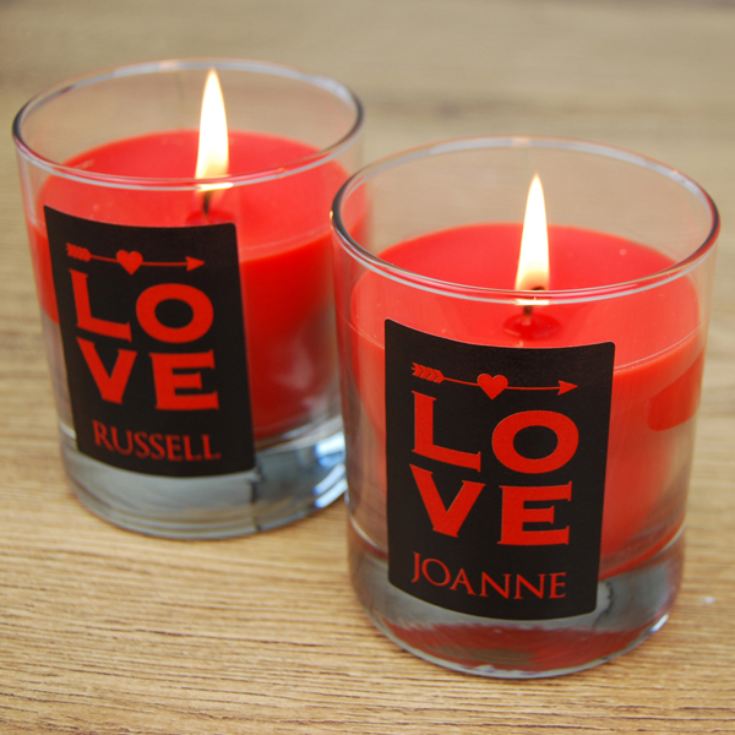 Pair of Personalised Love Candles The Gift Experience