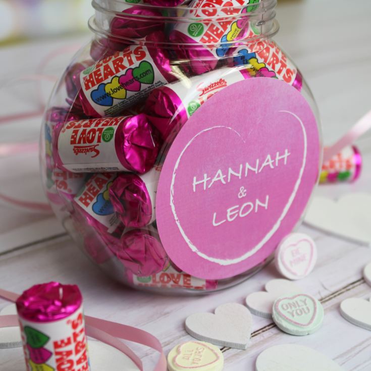Personalised Love Hearts Mini Jar The Gift Experience