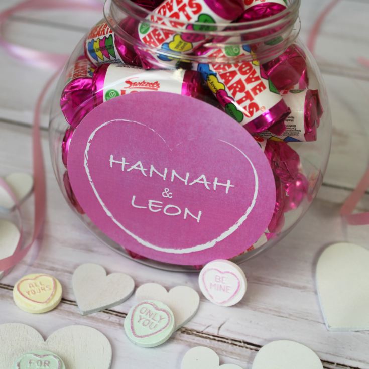 Personalised Love Hearts Mini Jar product image